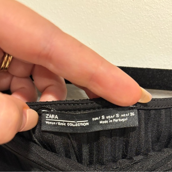 Zara Black Ribbed Bodysuit - Picture 5 of 9